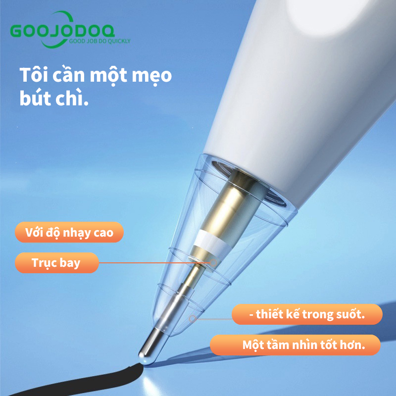 [HÀNG CHÍNH HÃNG GOOJODOQ] CD3265. - Đầu ngòi bút thay thế loại nhám cao cấp cho bút Apple Pencil 1 và 2 ngòi bút gốc kim loại 4.0