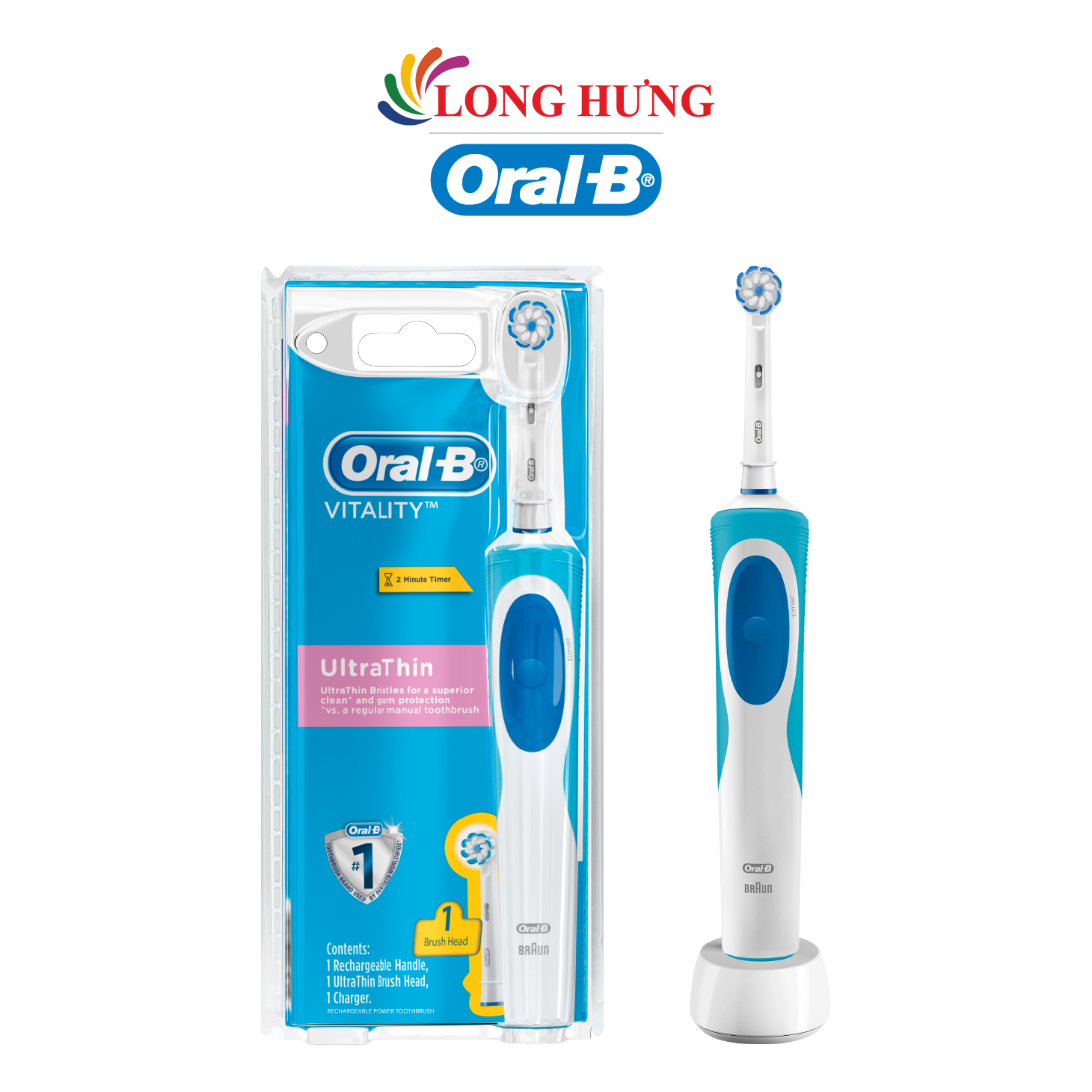 Bàn chải điện Oral-B Vitality Ultrathin D12.513 - Hàng chính hãng