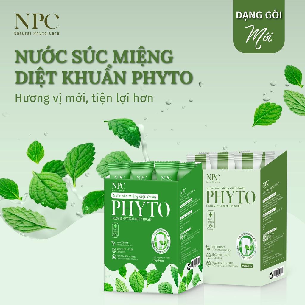 Nước súc miệng làm sạch khoang miệng NPC Phyto vị bạc hà (Combo 3 gói)