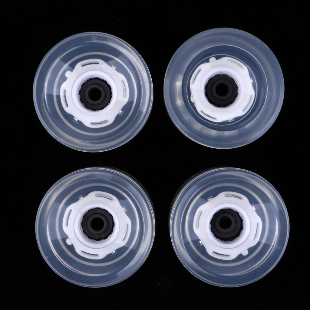 4pcs Longboard Light Up Wheels Skateboard Cruiser Repair Rebuilding White