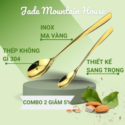 Combo 2 Muỗng Inox 304 Jade Moutain Mạ Vàng Cao Cấp Hình Thức Sang Trọng Bắt Mắt