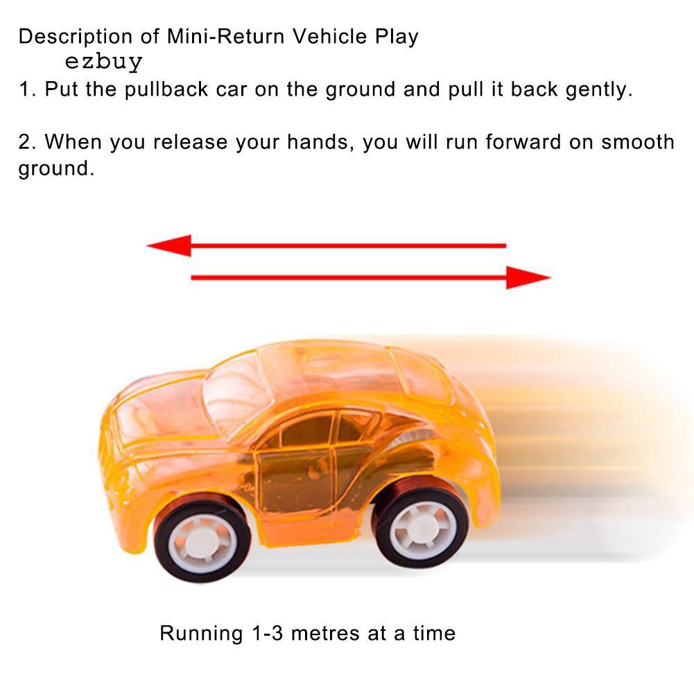 【EY】4Pcs Mini Pull Back Transparent Car Vehicle Model Preschool Learning Kids Toy