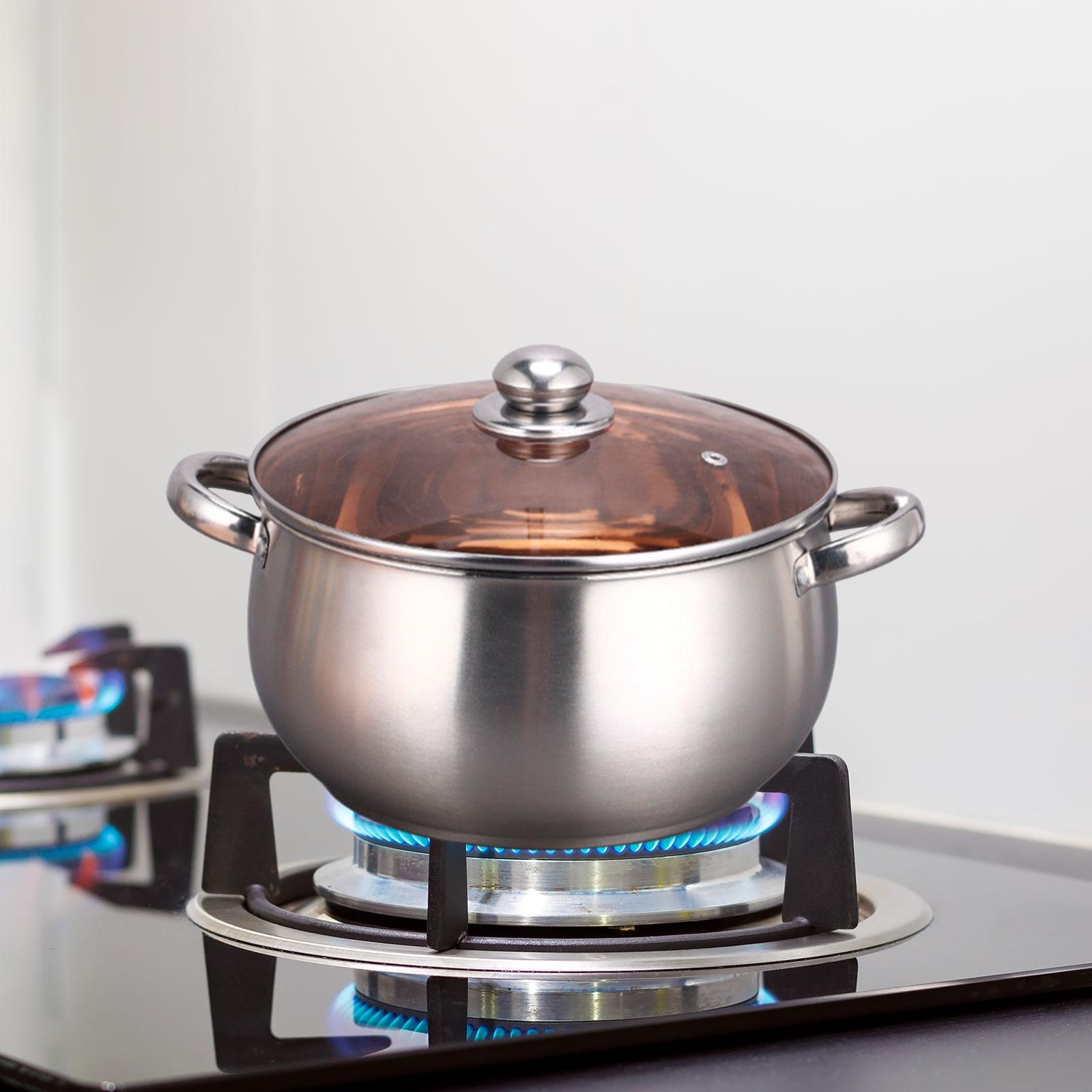 Stainless Steel Stockpot with Lid Kitchen Cooking Pot, Dual Handle, Pasta Soup Pot, Easy to Clean, Nonstick Soup Pot Small Saucepan for Cooking