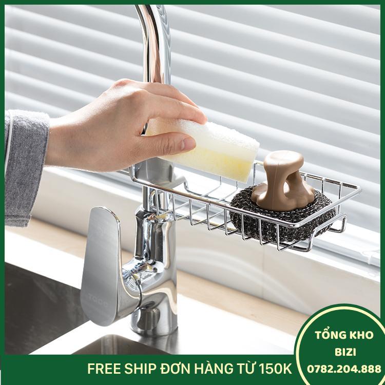 Giá Treo Đồ Rửa Bát Inox Gắn Trên Vòi Tặng Kèm Khăn Lau Cao Cấp - Free Ship Toàn Quốc