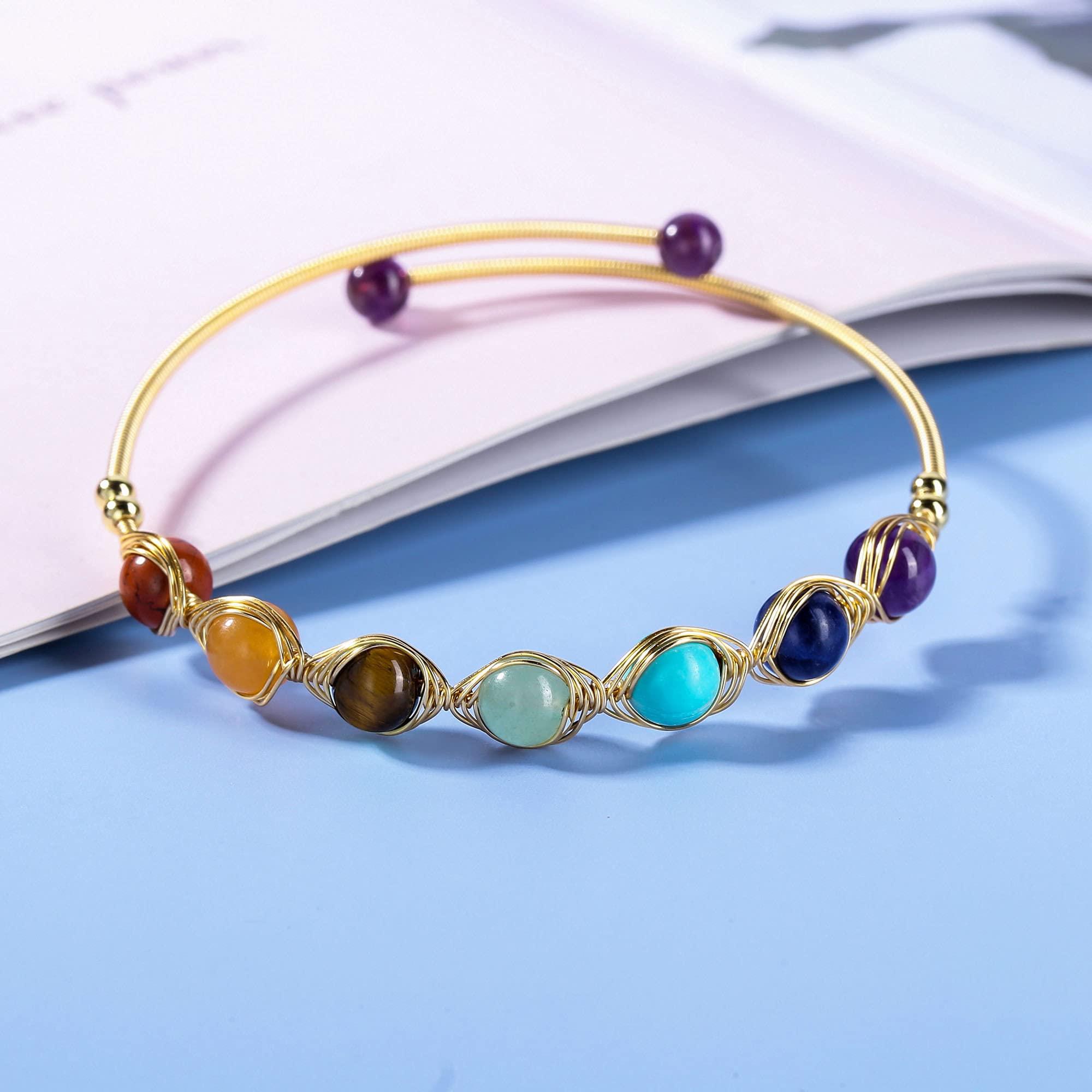 Tinh Thể Luân Xa Vòng Tay Đá Reiki Chữa Bệnh Cho Nữ