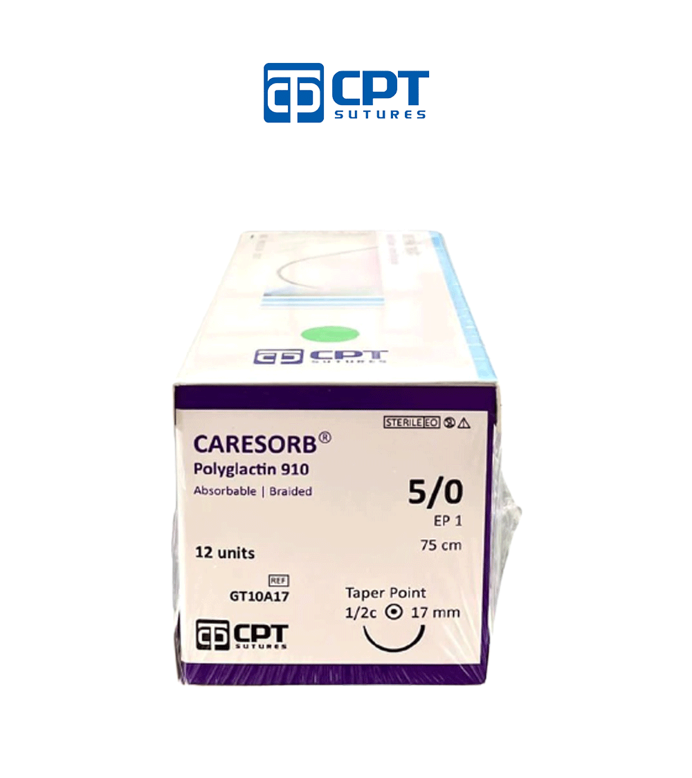 Chỉ phẫu thuật tự tiêu CPT Caresorb Polyglactin 910 số 5/0 - GT10A17