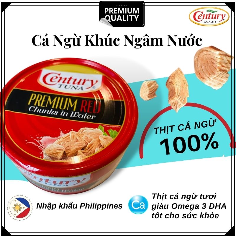 [Cao cấp] Cá ngừ khúc Century nhập khẩu Philippines  - 184g/hộp