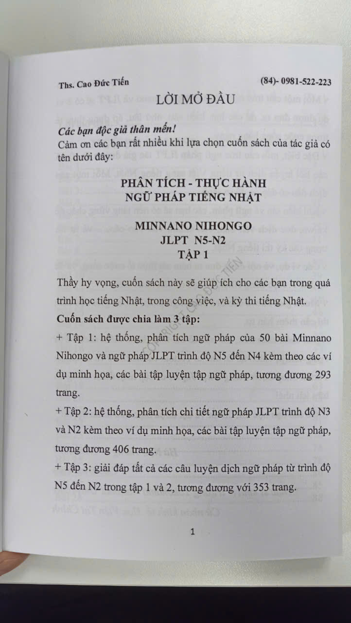 PHÂN TÍCH THỰC HÀNH NGỮ PHÁP TIẾNG NHẬT TẬP 1