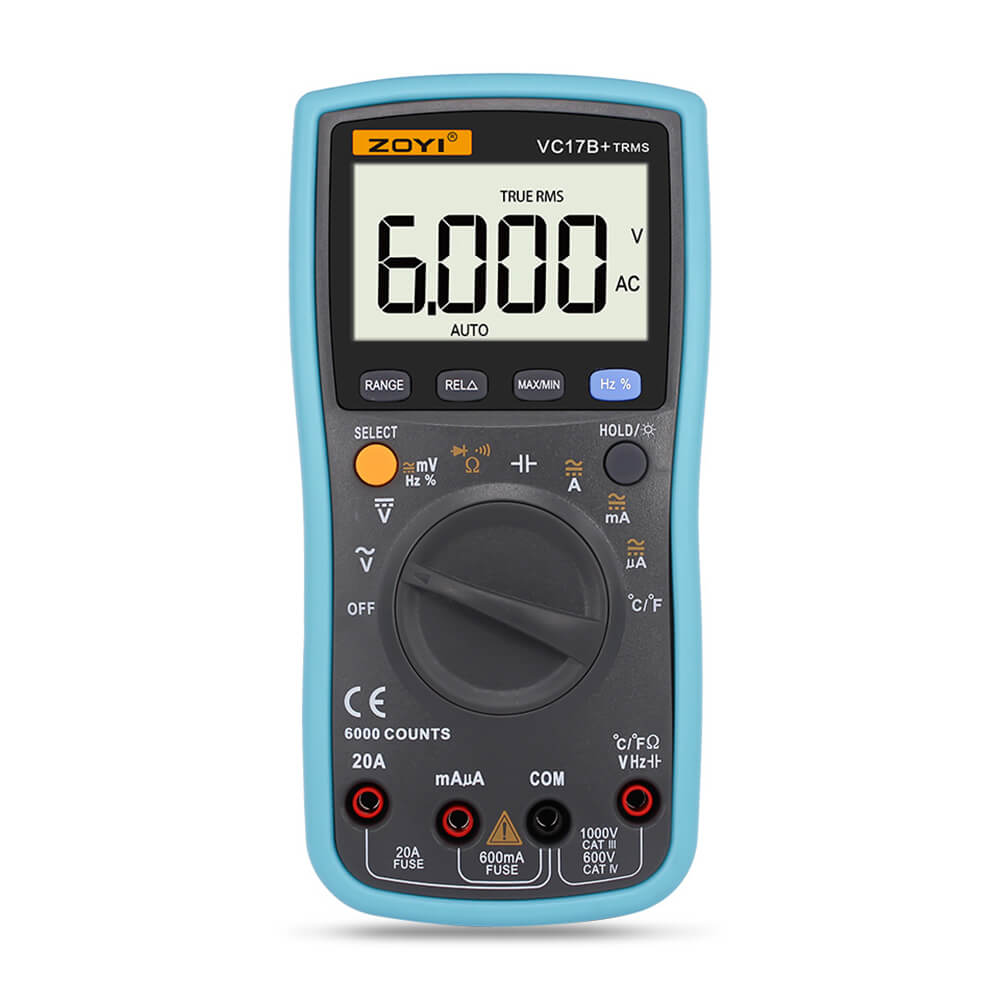 Đồng Hồ Đo Điện Vạn Năng Kỹ Thuật Số Zoyi VC17B+ True RMS 6000 Count Auto Ranges (Không Bao Gồm Pin) - Hàng chính hãng - Bảo hành 12 tháng
