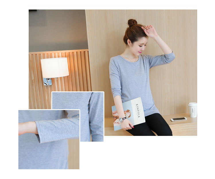 ÁO BẦU COTTON CỔ TRÒN DÀI TAY AB1263
