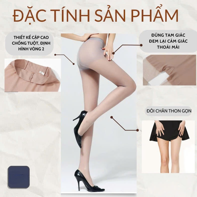 COMBO 2 Quần Tất, vớ quần tàng hình thêu sợi siêu mỏng, siêu dai Siêu Ấm MÀU ĐEN VÀ DA Văn Phòng Du Lịch Dã Ngoại Phượt