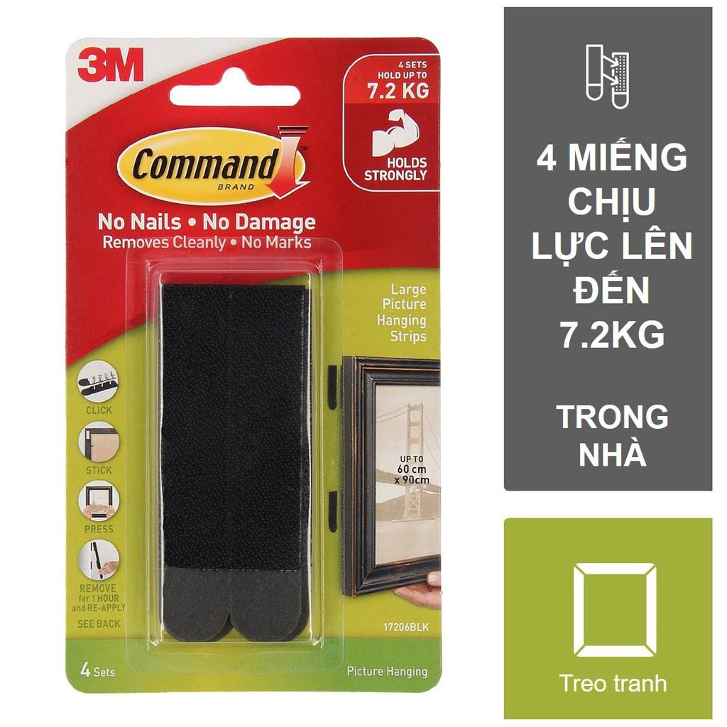 Bộ 8 Miếng dán treo tranh Command 3M tải trọng 7.2kg độ bền cao, bám cực chắc, tháo cực dễ