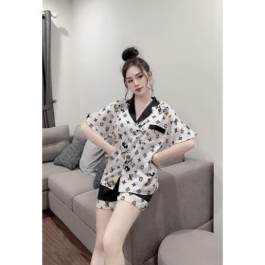 Bộ Pijama Cộc, Set Đồ Bộ Lụa Latin Cộc Cao Cấp Chất Mát Lịm