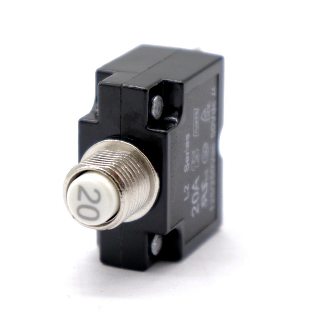 2PCS Circuit Breaker 20A/30A Push Button Reset Thermal Panel Mount 125/250V