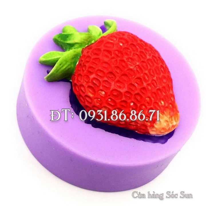 Khuôn silicon trái dâu tây - Mã số 1112