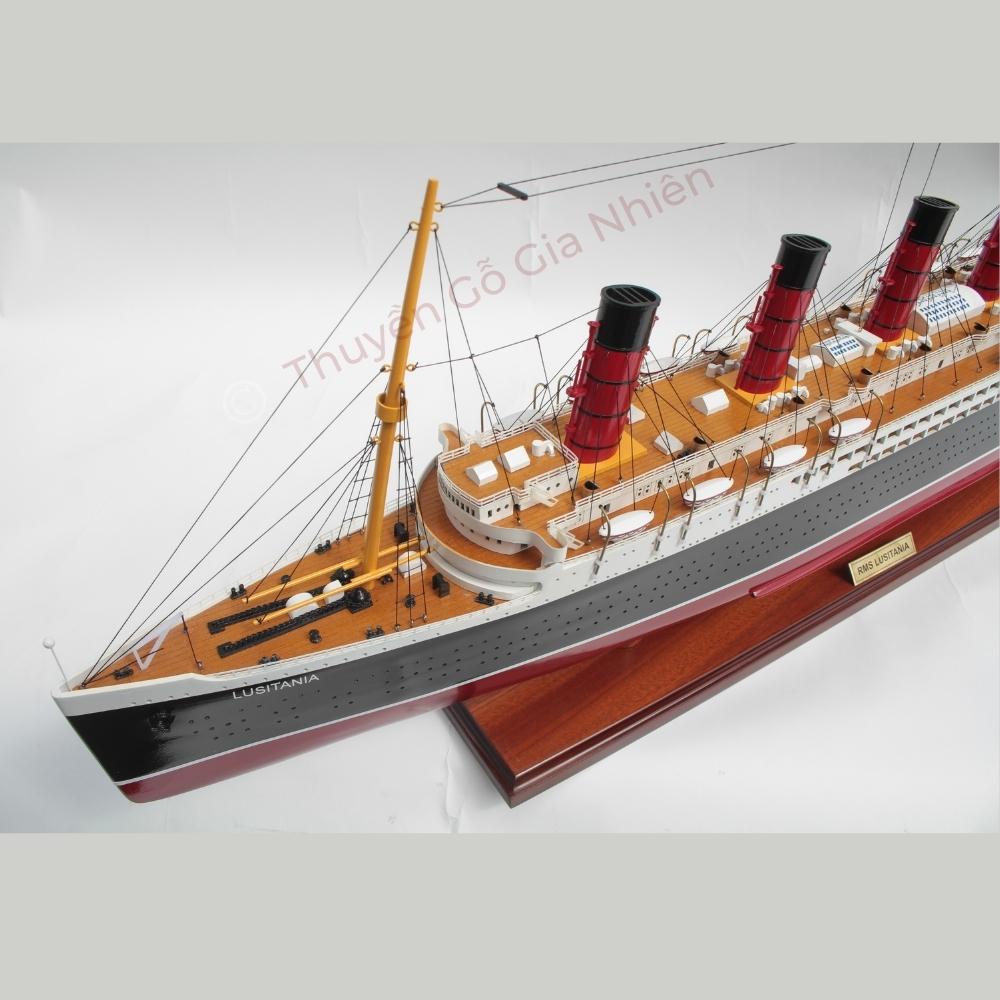 Mô Hình Thuyền Gỗ Trang Trí Phong Thủy Dạng Thuyền Du Lịch RMS LUSITANIA Chính Hãng, Hàng Xuất Khẩu Chất Lượng Cao