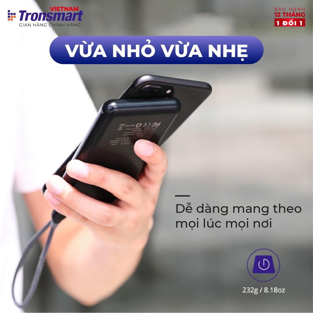 Sạc dự phòng 10000mAh Tronsmart Sạc nhanh PD QC 3.0 2 cổng USB + USB-C - Hàng phân phối chính hãng- Hàng Chính Hãng