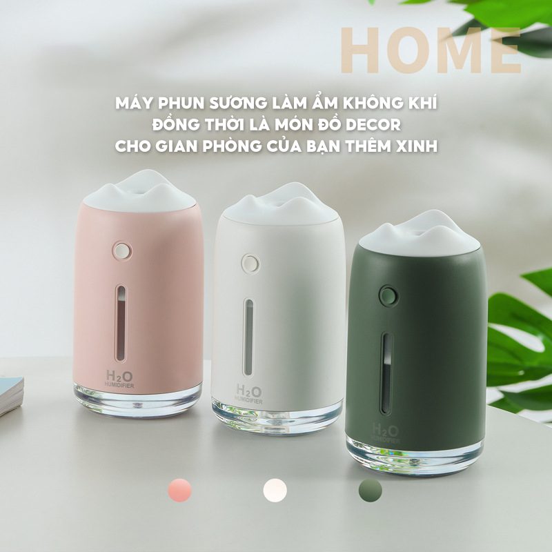 Máy Phun Sương Mini Tạo Ẩm Không Khí Cho Phòng Ngủ Tạo Hình Núi Lửa Dung Tích 310ml Diện Tích Sử Dụng 10 Mét Vuông