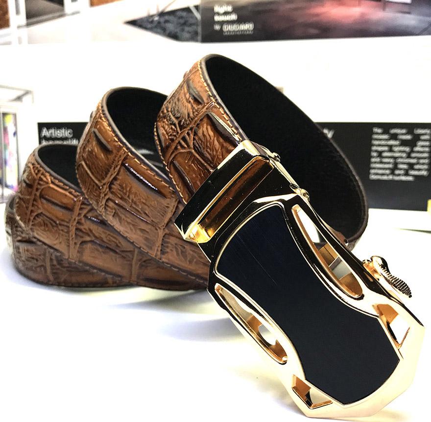 Thắt lưng/ dây nịt nam khóa tự động vân cá sấu có hộp đựng theo kèm LOẠI 1