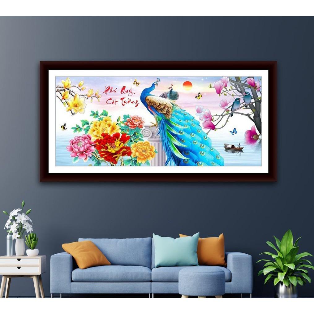 Tranh đá công xanh phú quý cát tường VS363 - kích thước: 120 * 56cm.