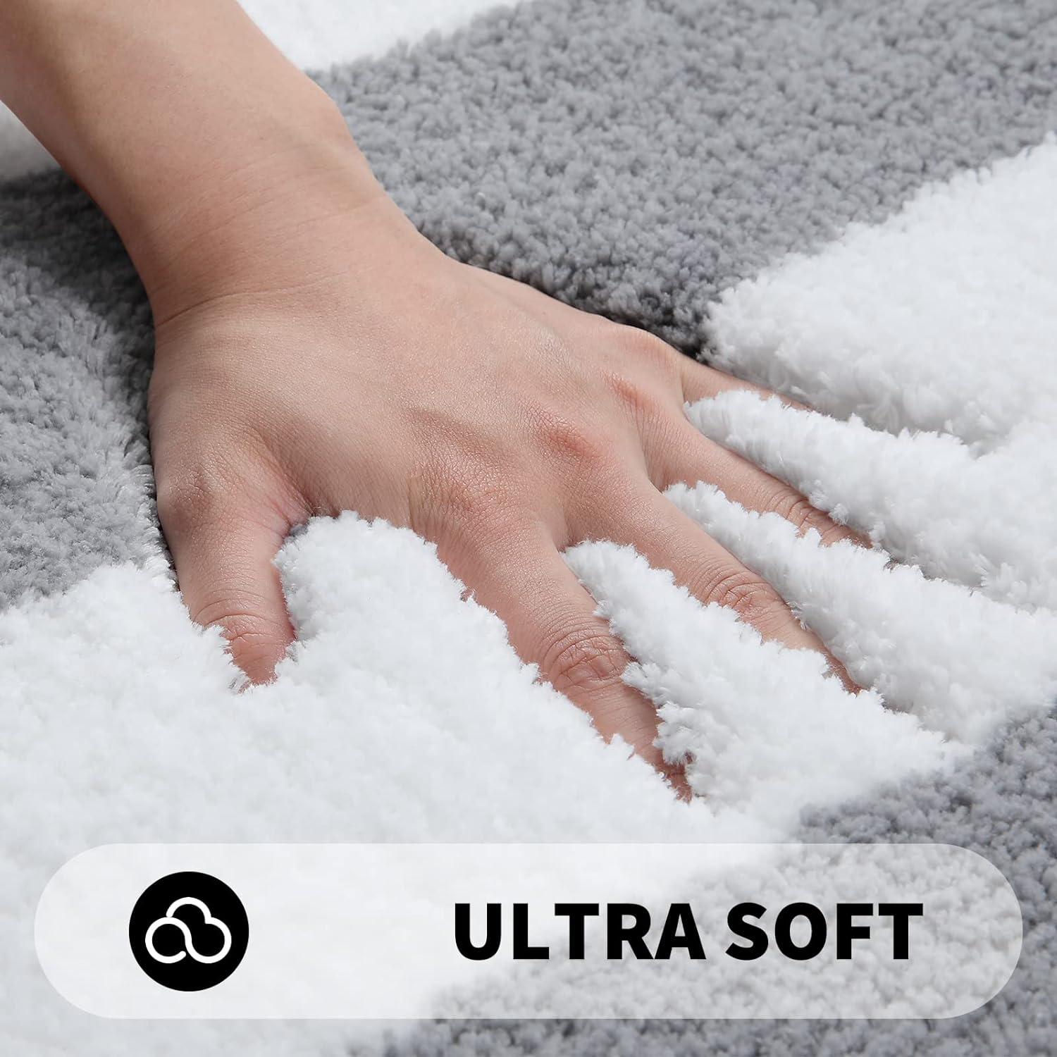 Thảm phòng tắm microfiber, thảm tắm mềm và hấp thụ, không trượt, 40*60 cm, màu xám