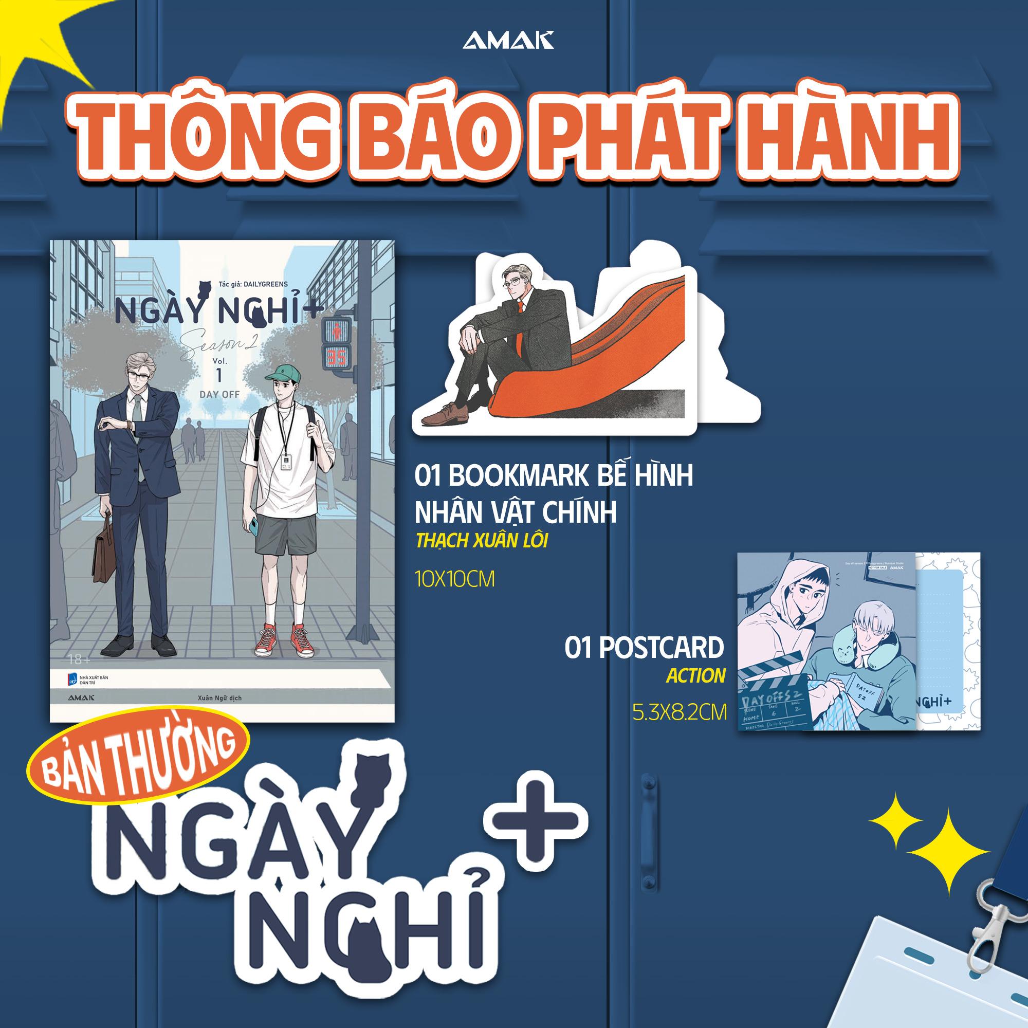 Sách - Ngày Nghỉ - Season 2 - Tập 1 - Tặng Kèm Bookmark Bế Hình Thạch Xuân Lôi + Postcard “Action!”
