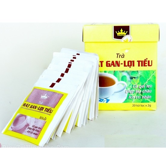 Trà mát gan lợi tiểu Kingphar , hộp 20 gói, thanh lọc, giải độc