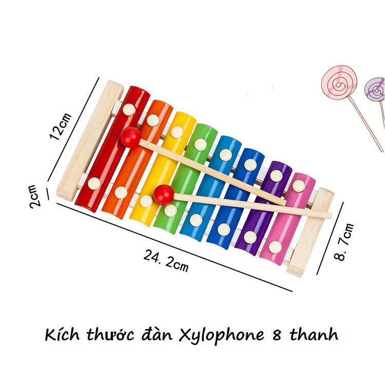 Đàn Xylophone 8 Thanh giúp bé học màu sắc, kích thích thính giác phát triển KB216026