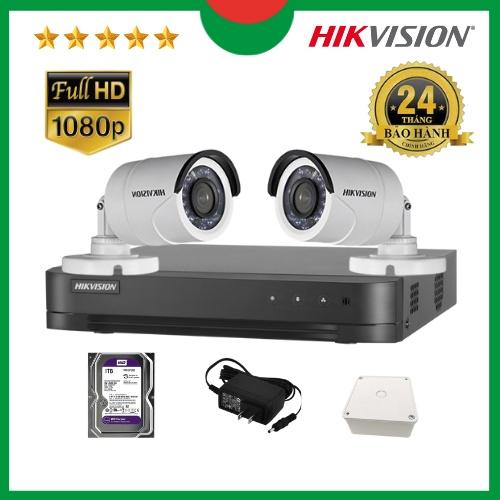 Trọn bộ Camera quan sát Hikvision 1/2/3/4 mắt 2MP, Kèm ổ cứng HDD 1TB. Hàng chính hãng