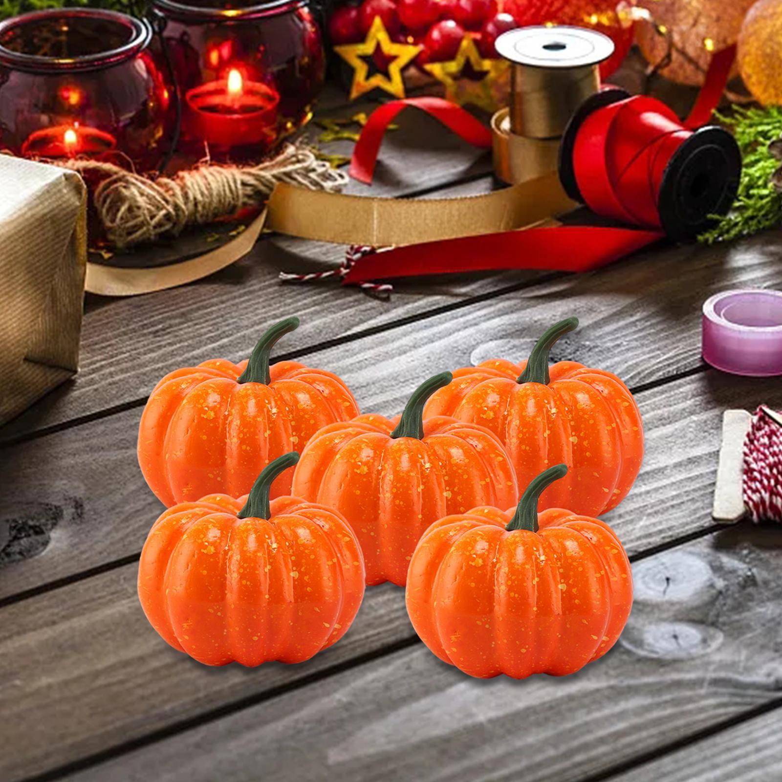 5x Fake Pumpkins Model DIY Halloween Foam Props for Halloween Fireplace Fall