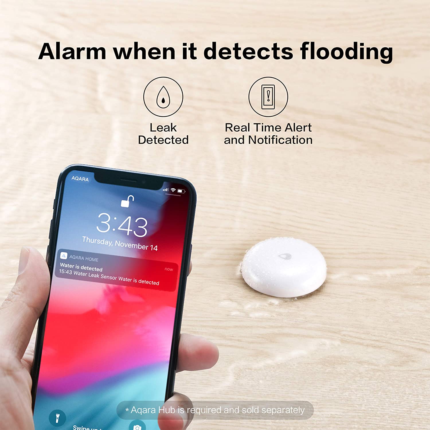 Cảm biến tràn,rò rỉ nước Aqara Water Leak Sensor SJCGQ11LM, hỗ trợ HomeKit