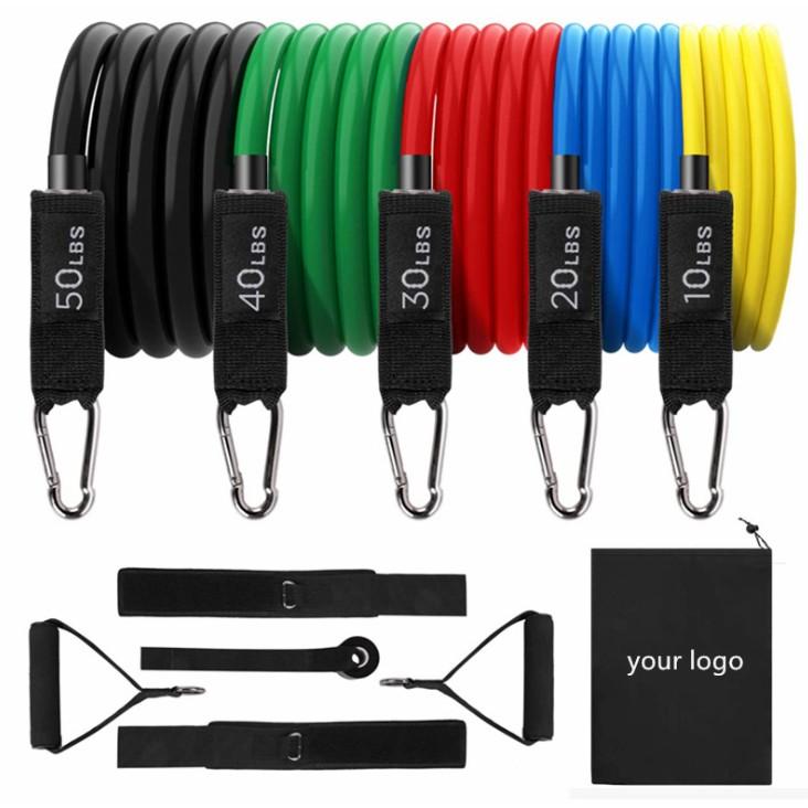 BỘ 5 DÂY NGŨ SẮC, DÂY KHÁNG LỰC TẬP GYM LOẠI 1 MỨC KHÁNG LỰC 150LBS