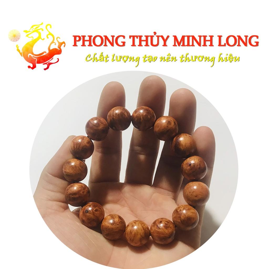Vòng tay gỗ nu Huyết Long size 14 ly Hạt Tròn Cao Cấp