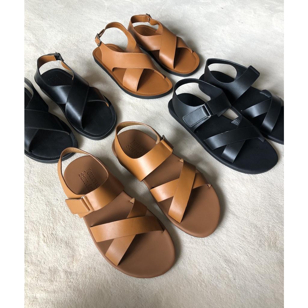 Sandals Nam Nữ JOURNEY Quai Chéo Basic Unisex Chất Liệu Da Cao Cấp