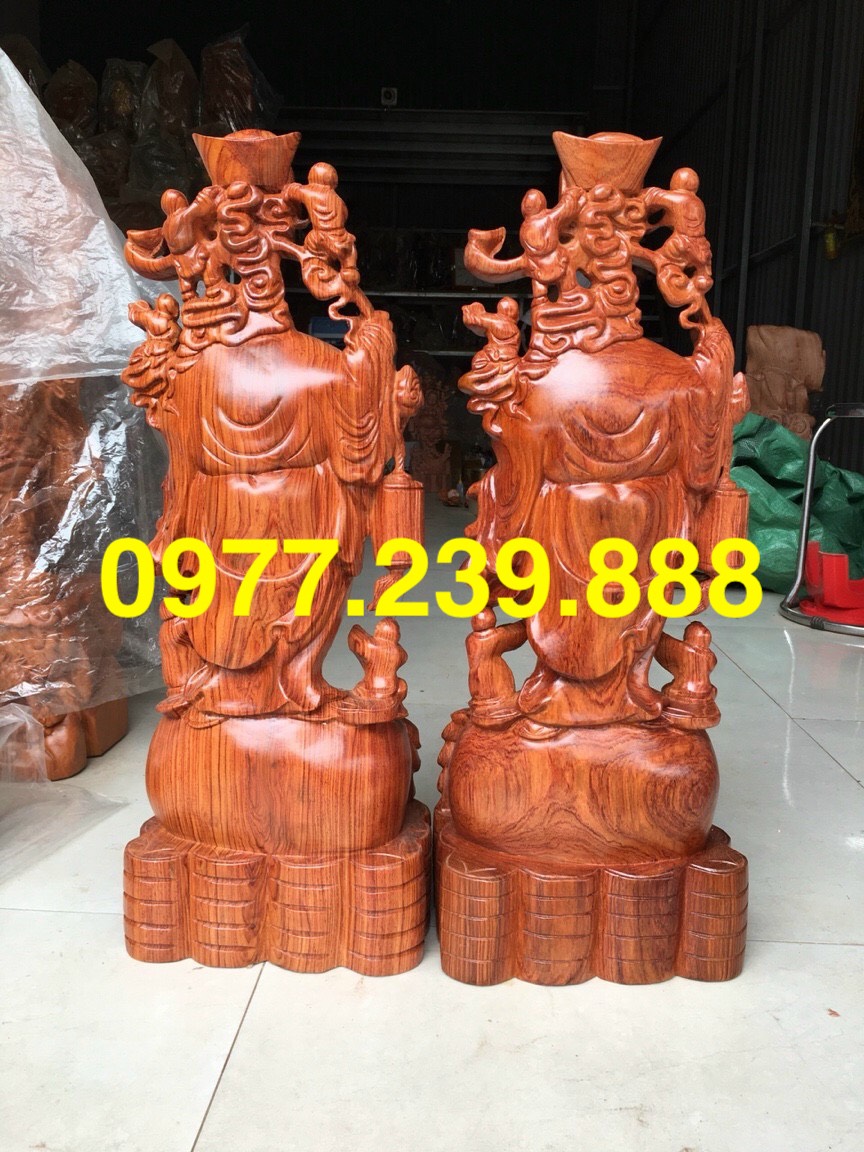 Tượng di lặc ngũ phúc gỗ hương 80cm