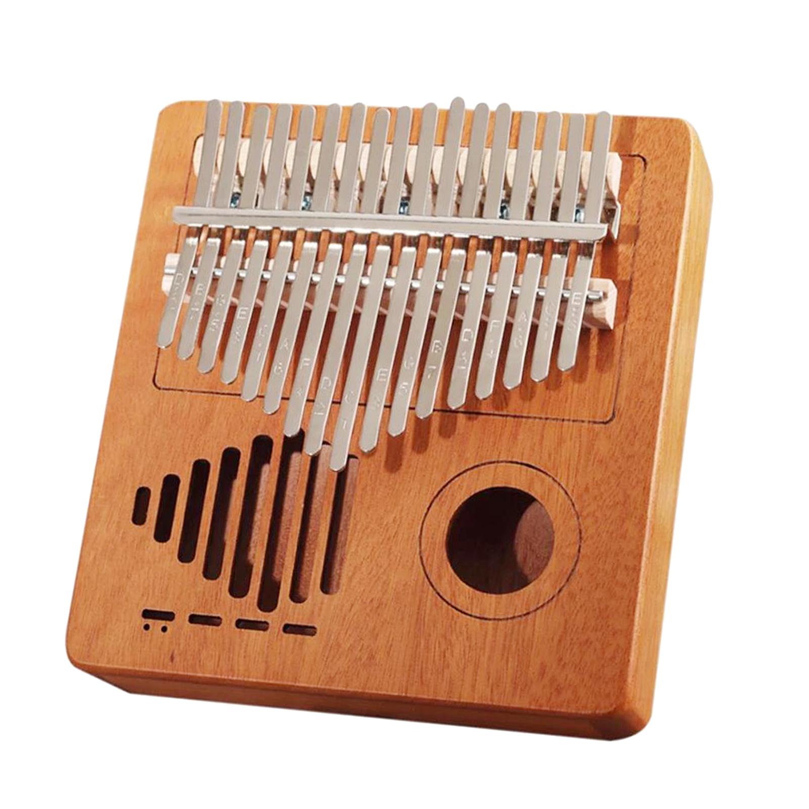 Kalimba 17 Key Thumb Piano Wooden Musical Instrument w/ Bag Tuner Hammer