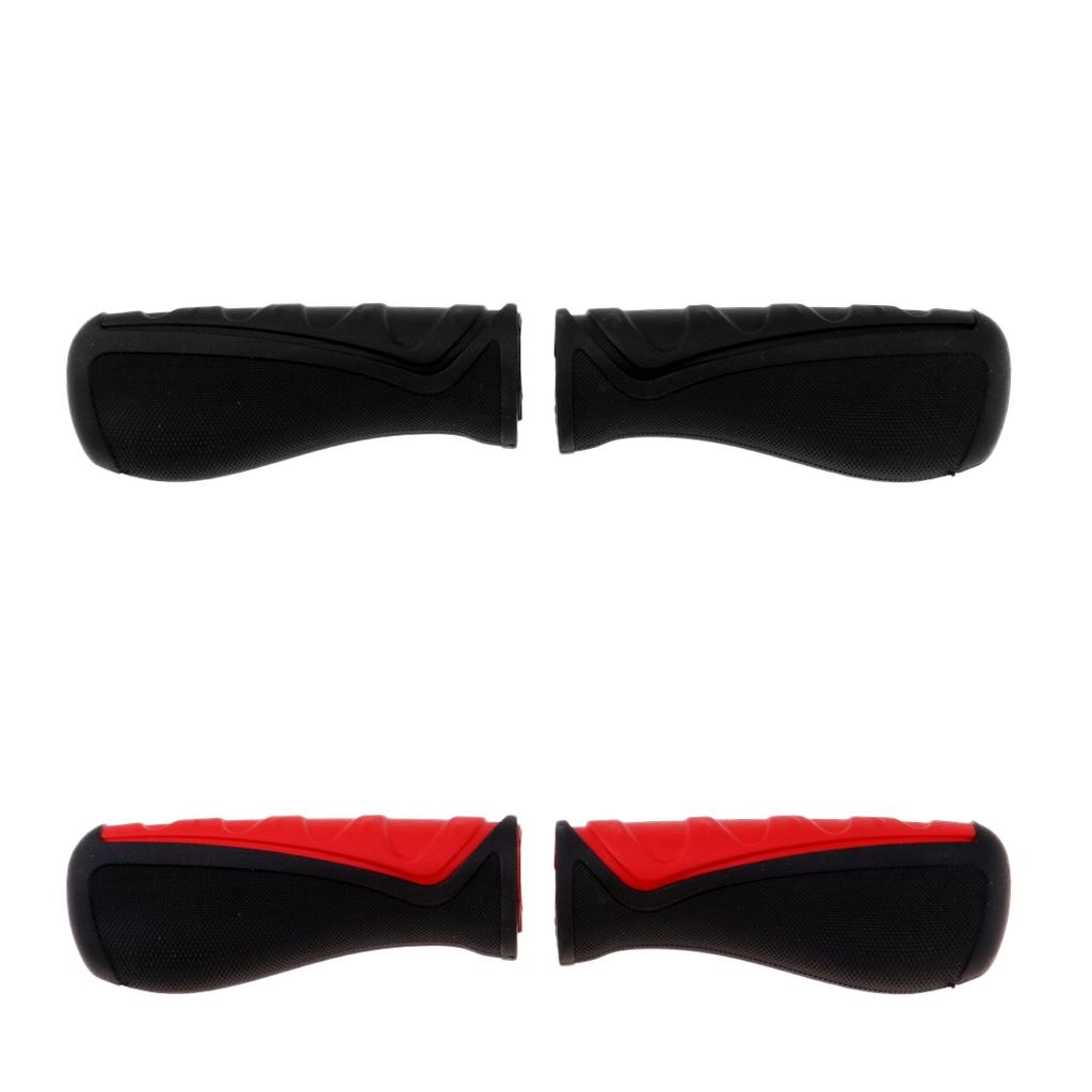 1 Pair Rubber Bike Handlebar Grips Electric Scooter Handle Cover Black