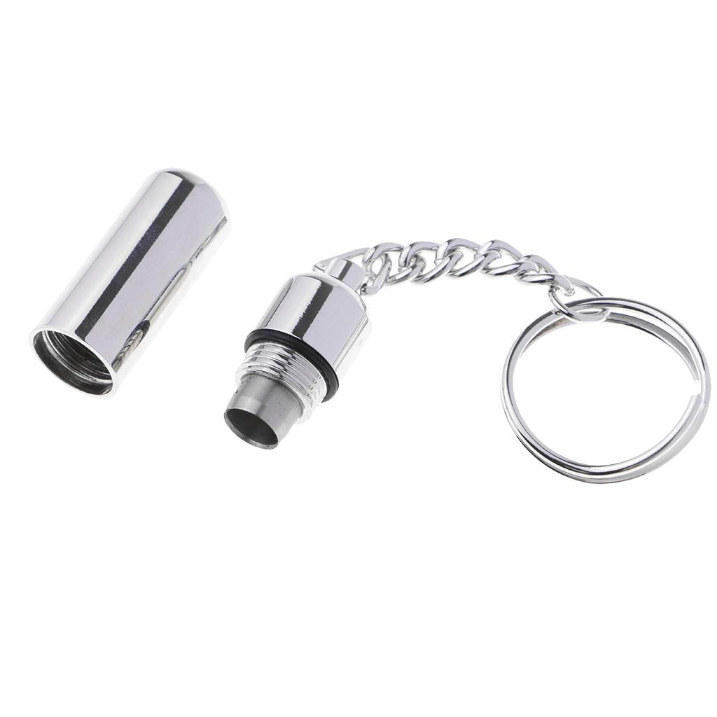 Cigar Punch Keychain – Stainless Steel Silver - Pocket Cigar Punch Tool Double Blades - Key Ring Holder for Men - 4.4cm