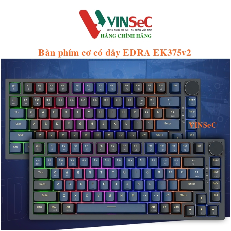 Bàn phím cơ có dây gaming EDRA EK375V2 - Beta - Hàng Chính Hãng