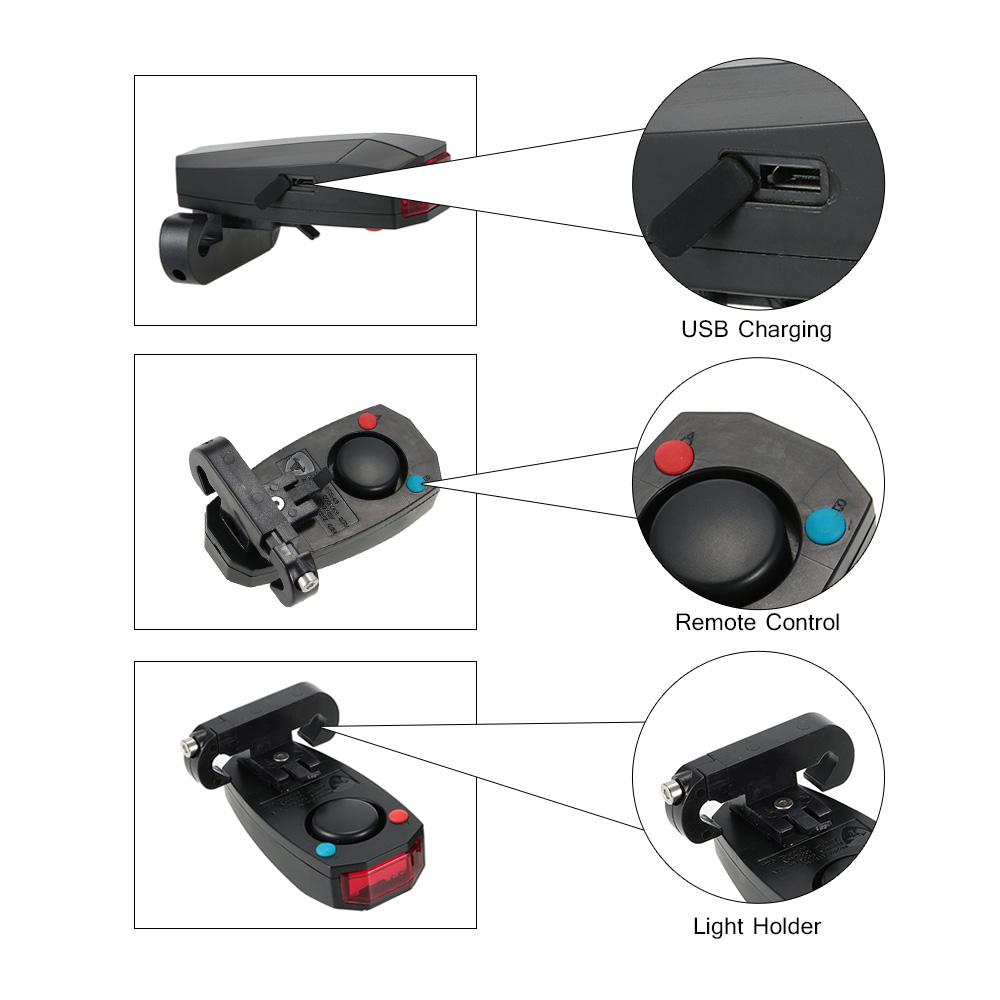 Đèn hậu dành cho xe đạp thông minh chống trộm cảnh báo đèn LED có kết nối không dây Bike Taillights Intelligent Anti-Theft