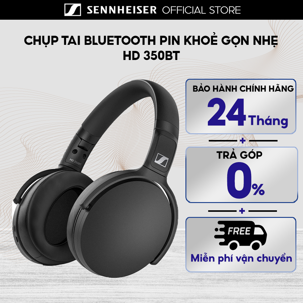 Tai nghe Chụp tai SENNHEISER HD 350BT Bluetooth 5.0 Smart Control - Hàng Chính Hãng