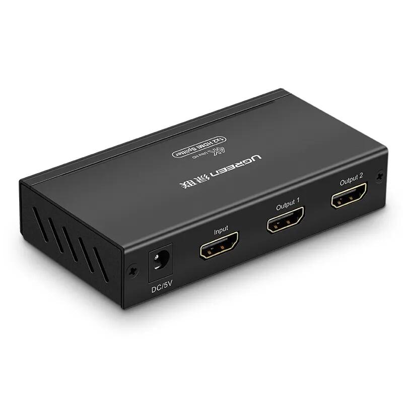 Ugreen UG4020140201TK Màu Đen Bộ chia HDMI 1 ra 2 hỗ trợ phân giải FULL HD - HÀNG CHÍNH HÃNG