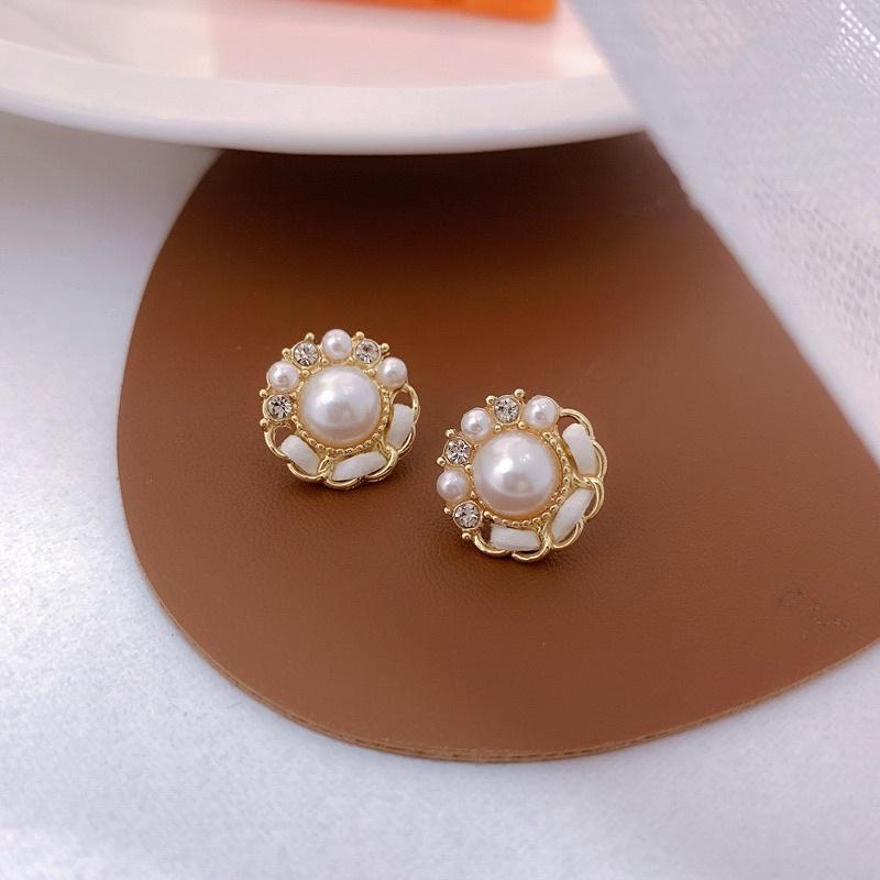 Khuyên tai nữ bông tai nữ tròn hạt trai dự tiệc đẹp Ring House