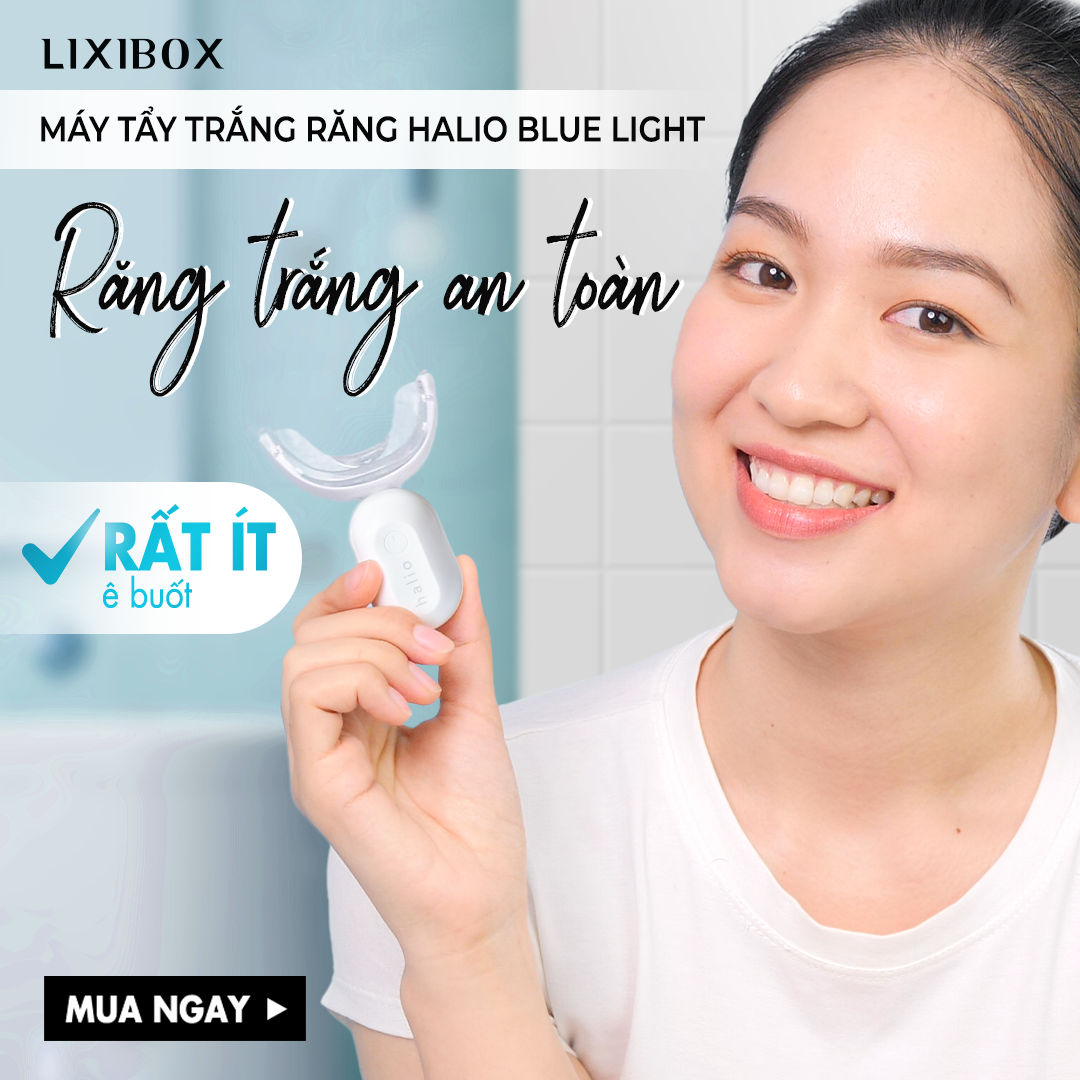 Combo Máy Làm Trắng Và Miếng Dán Trắng Răng Halio