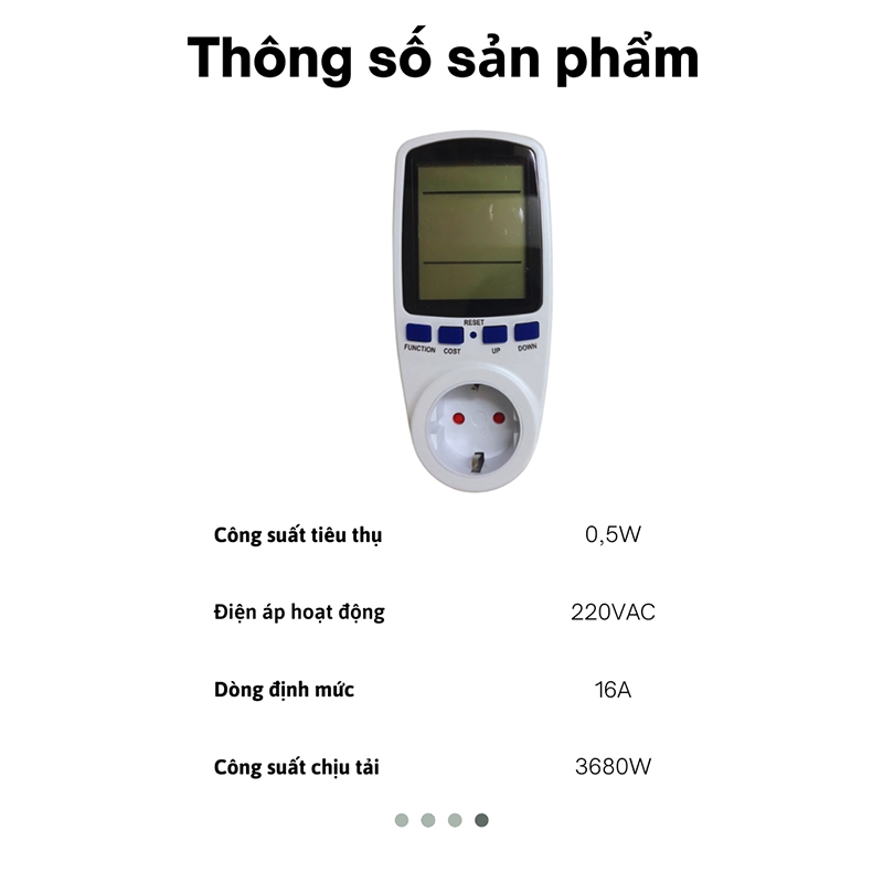 Ổ cắm điện đo công suất thiết bị điện thông minh