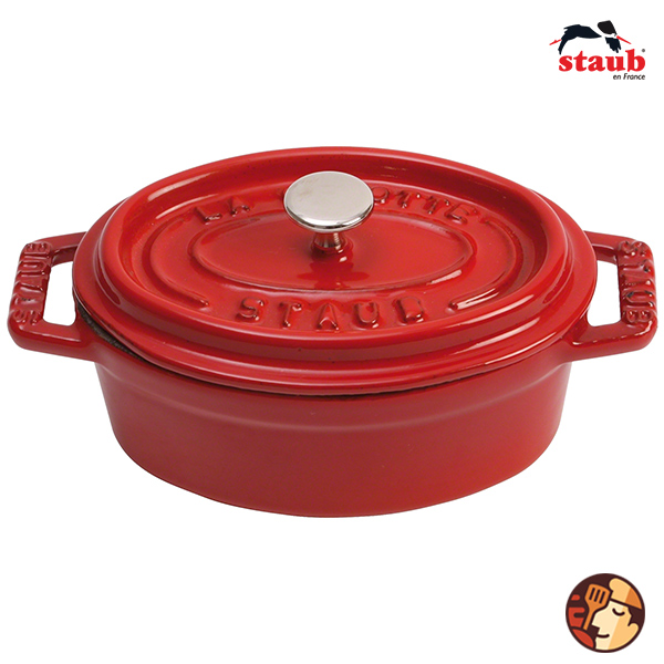 Nồi gang oval Staub 27 cm - Màu đỏ cherry