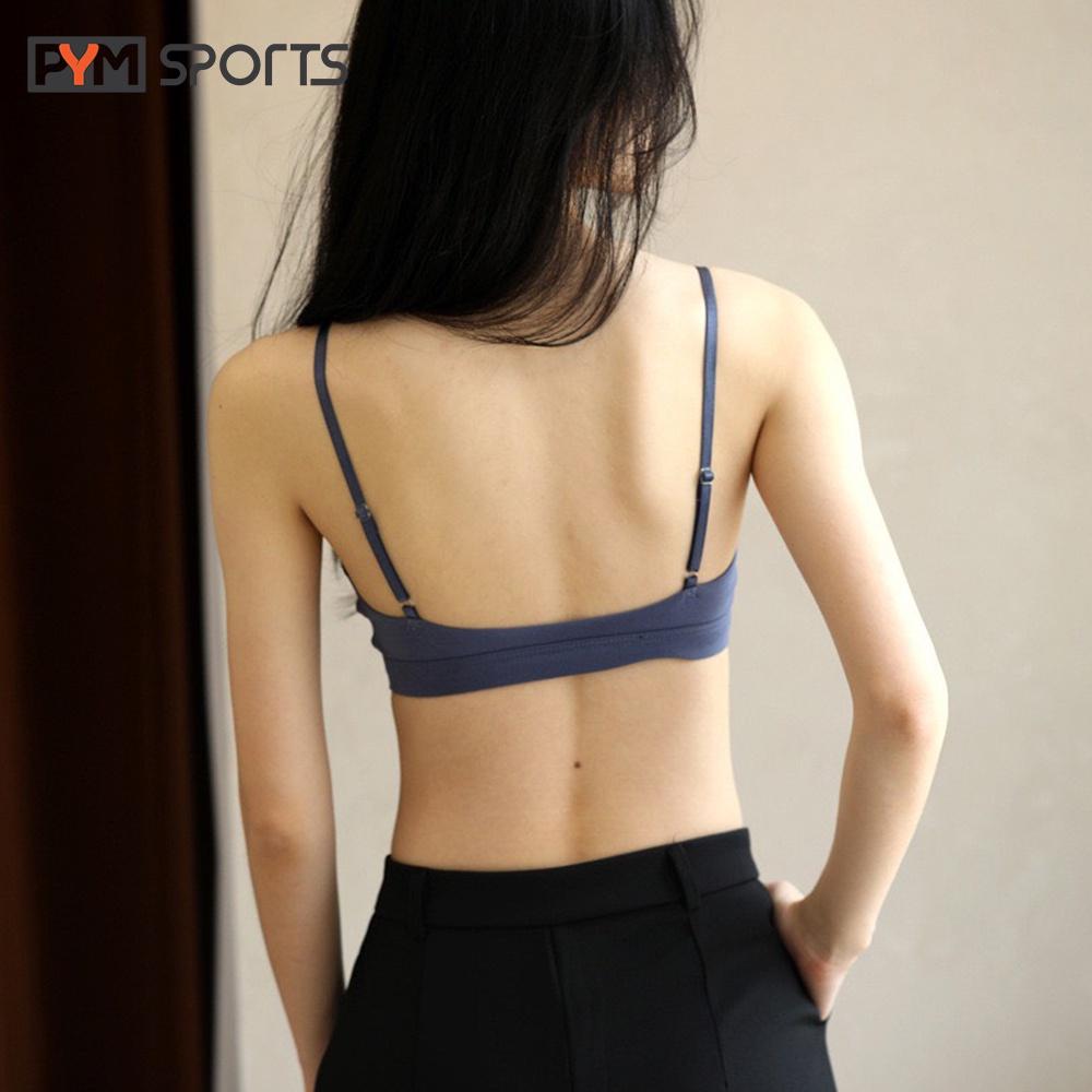 Áo bra 2 dây tập Yoga - Gym PYMSPORT - PYMBR026, chất thun lạnh co giãn tốt nâng đỡ ngực, 5 màu cho bạn lựa chọn