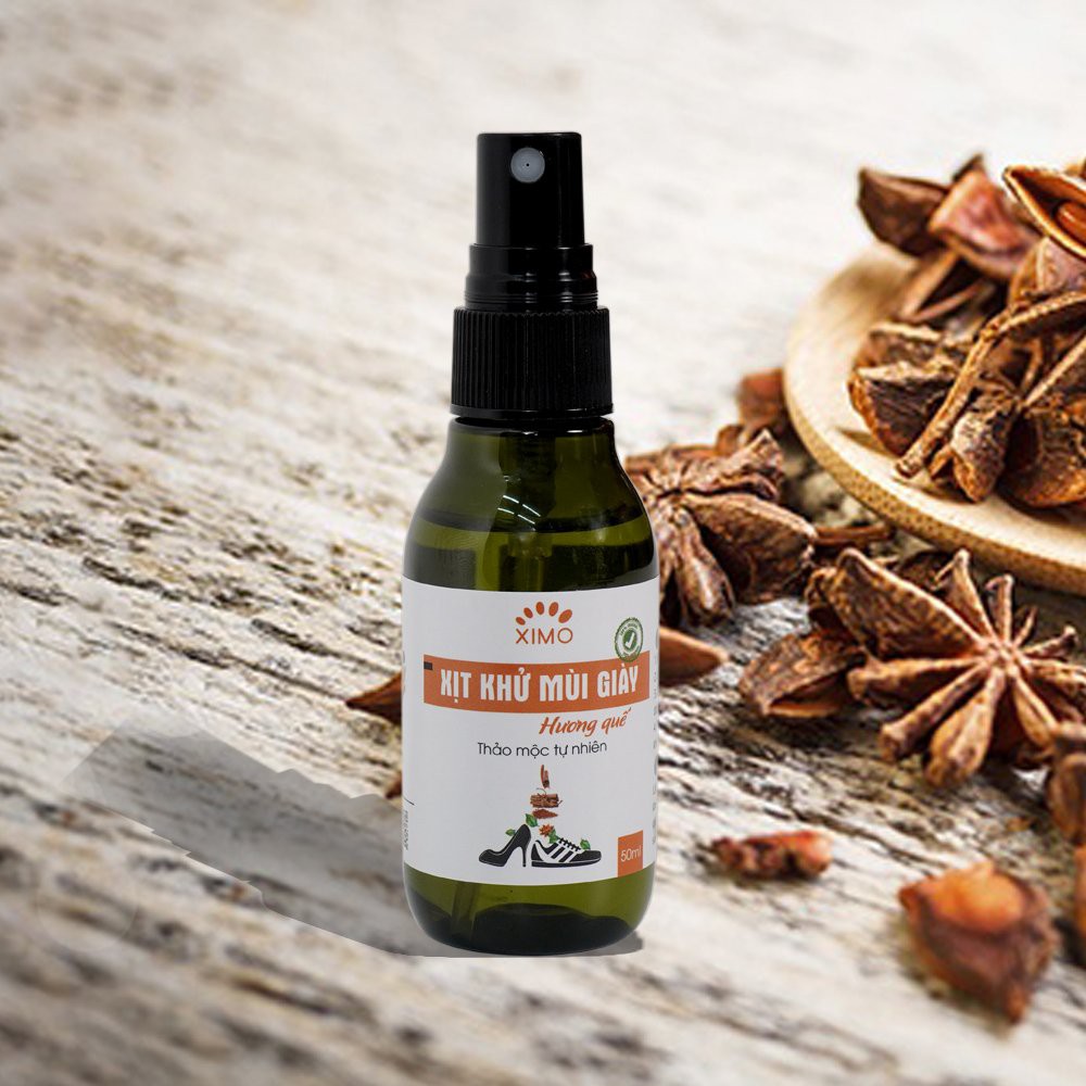 Xịt khử mùi hôi giày Hương Quế, Hương Chanh, Hương Xả Nano Bạc XIMO đánh bay mùi hôi chân, giày, túi