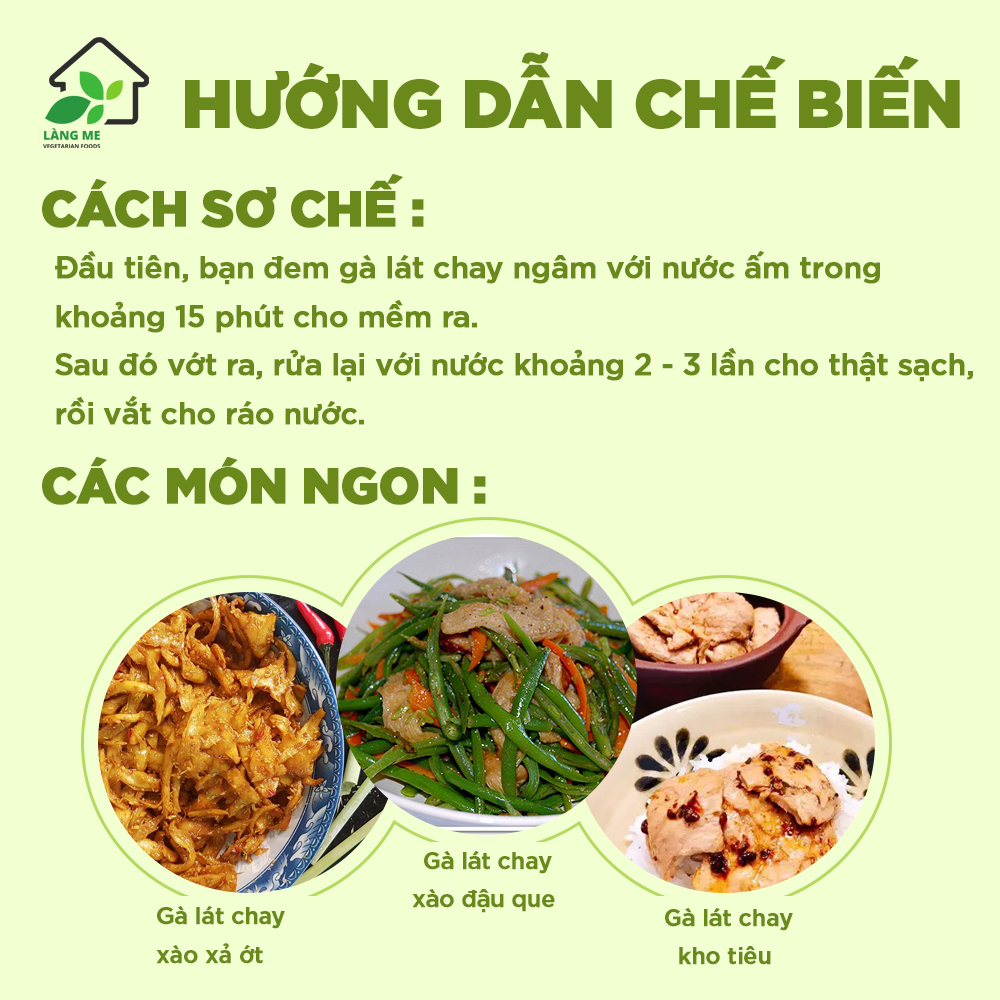Gà Lát Chay Loại Ngon ( 200 gr ), Thực Phẩm Chay Ngon Thành Phần Tự Nhiên Không Chất Bảo Quản Không Biến Đổi Gen Sườn Non Chay Làng Me