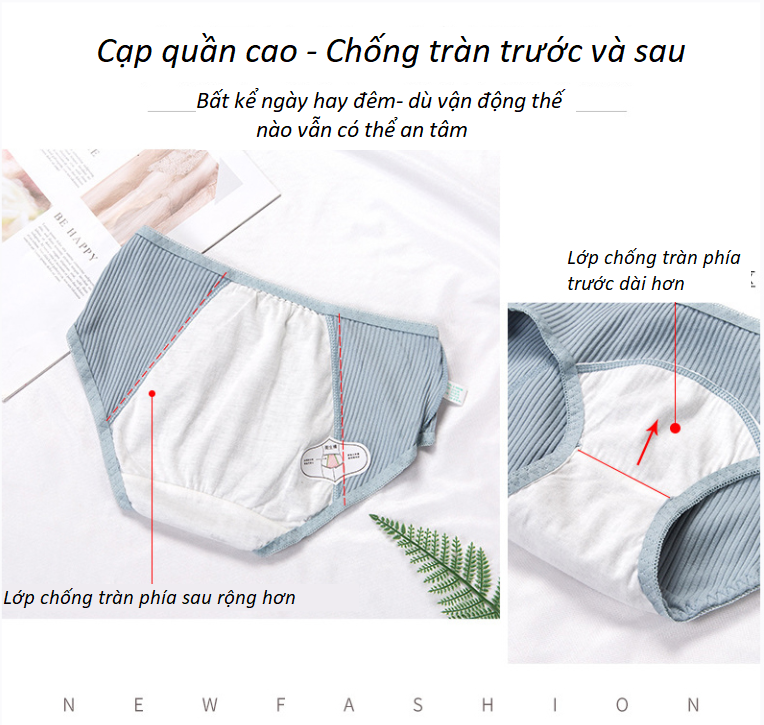 Quần Lót Chống Tràn Nguyệt San Cotton Tăm P152